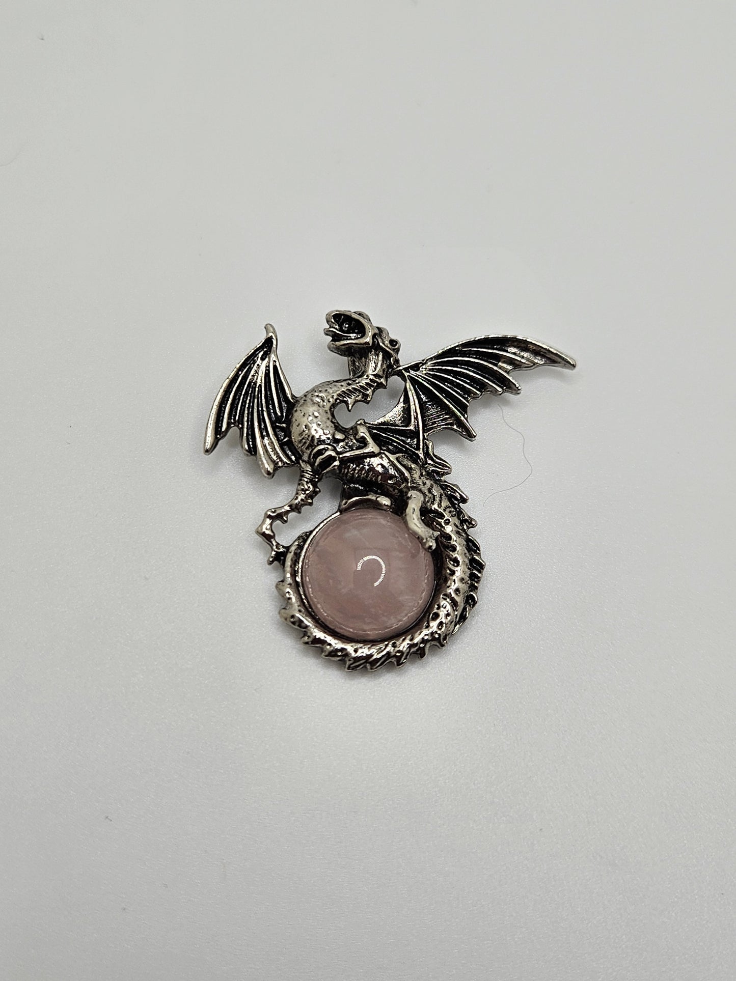 Rose Quartz Dragon Pendent