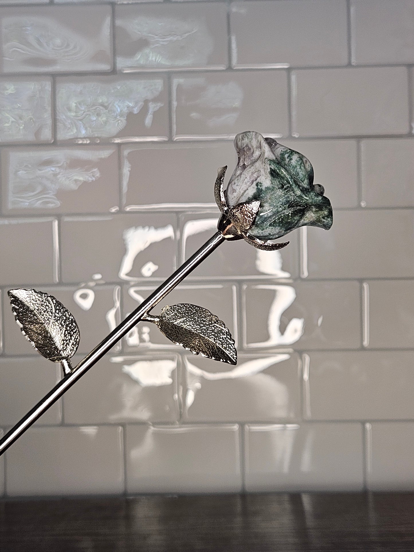 Crystal Flower Carving on Stem