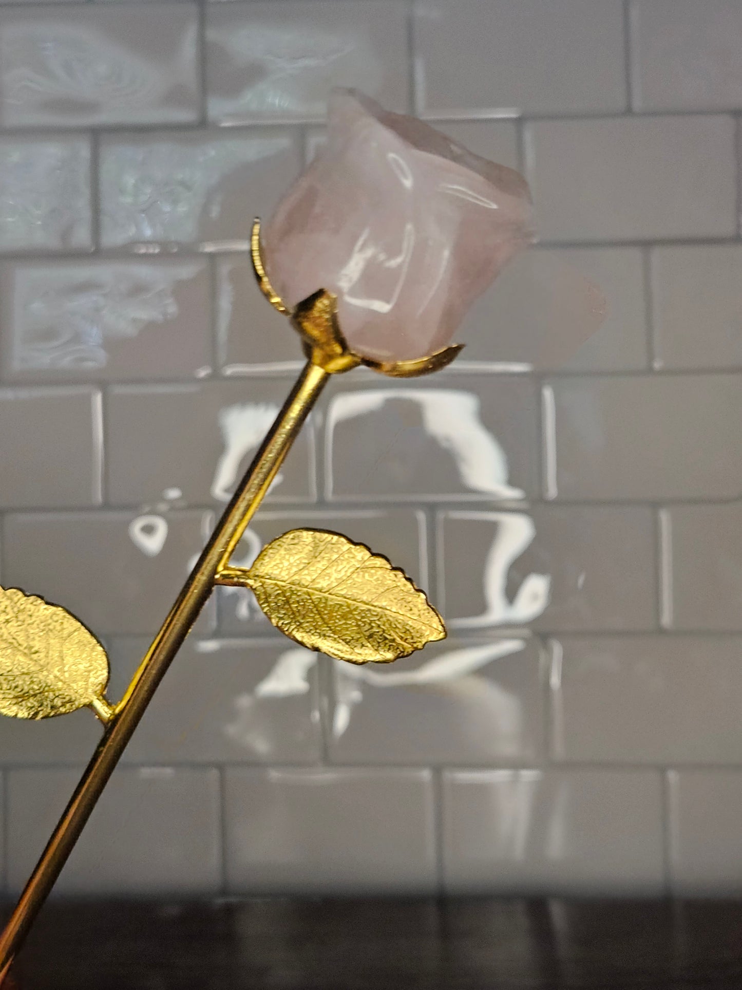 Crystal Flower Carving on Stem