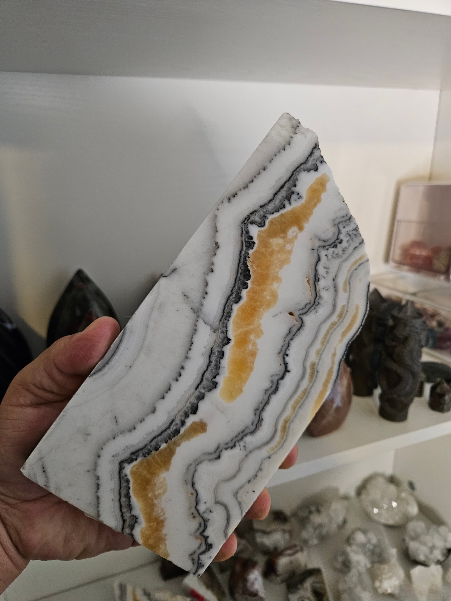 Banded Yellow Calcite Slab