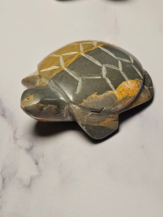 Bumblebee Jasper Turtle Carving (Intuitively Picked)