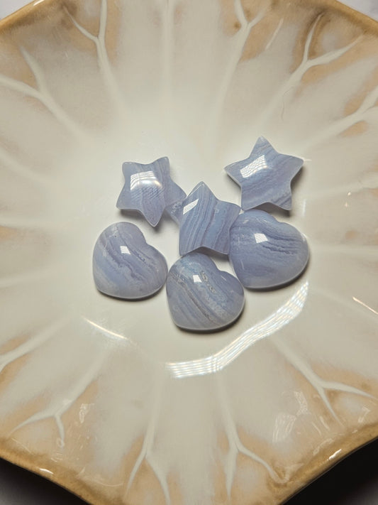 Blue Lace Agate Mini Hearts & Stars