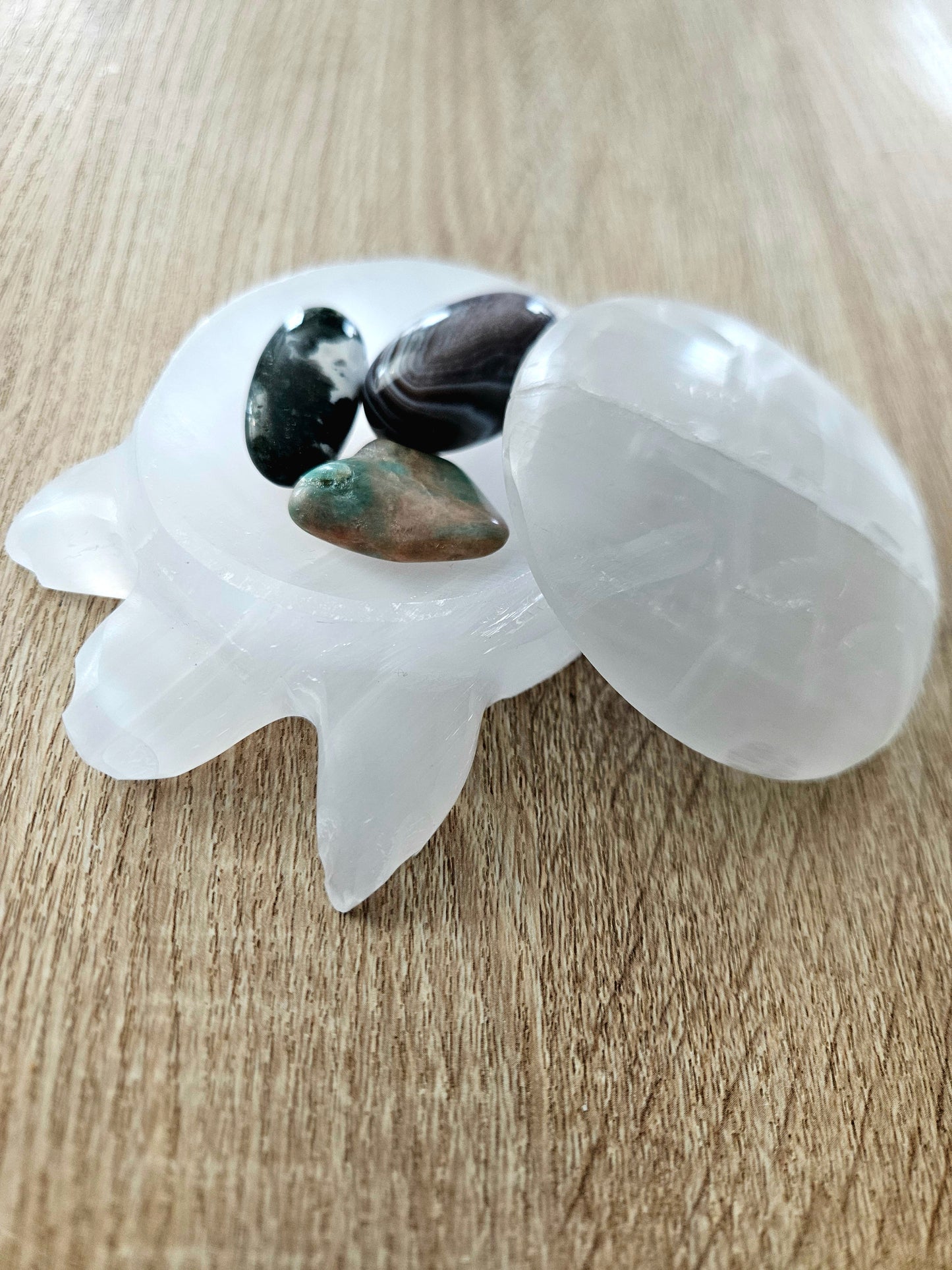 Satin Spar Turtle Bowl