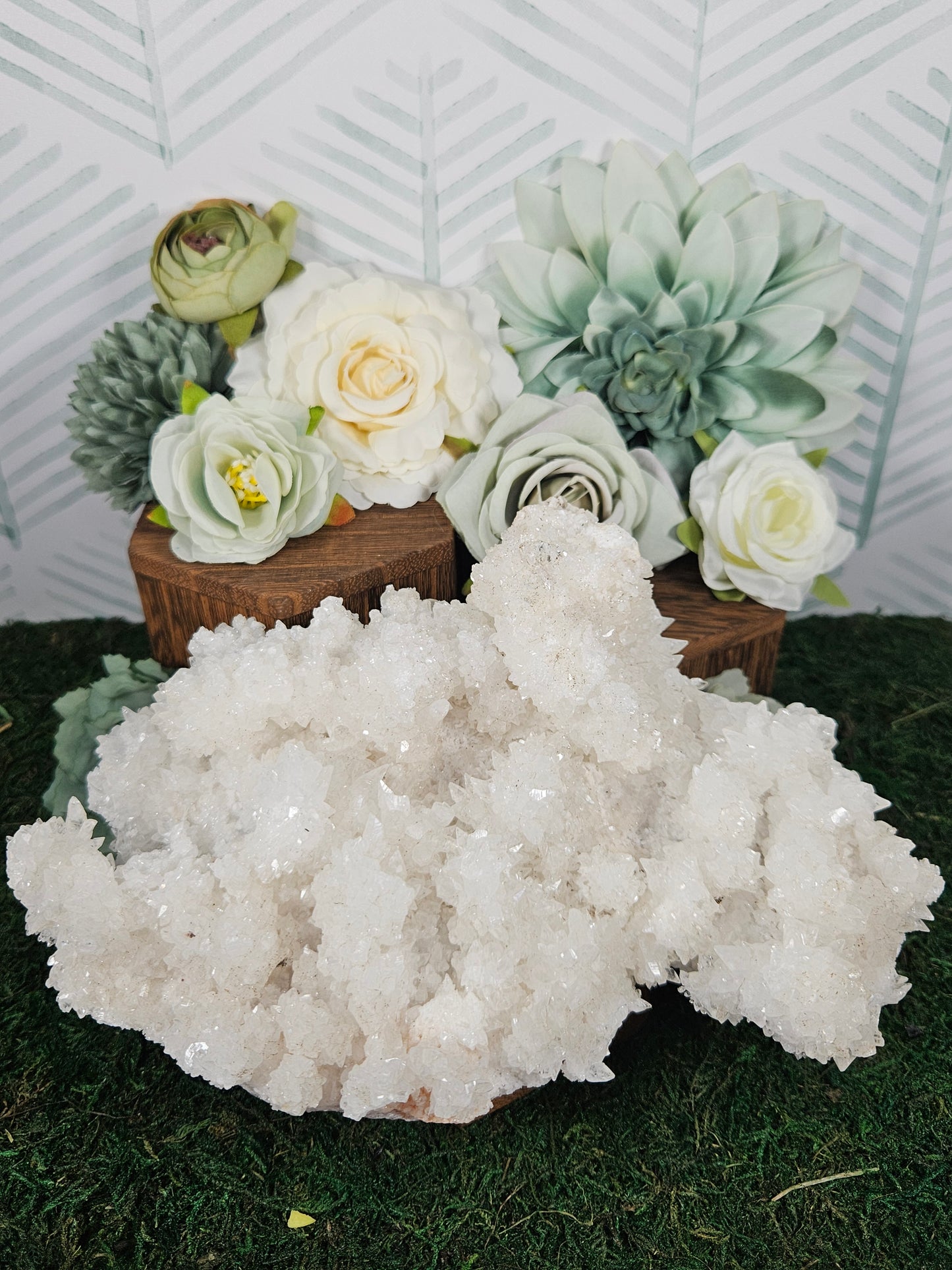 White Aragonite/Cave Calcite Cluster C