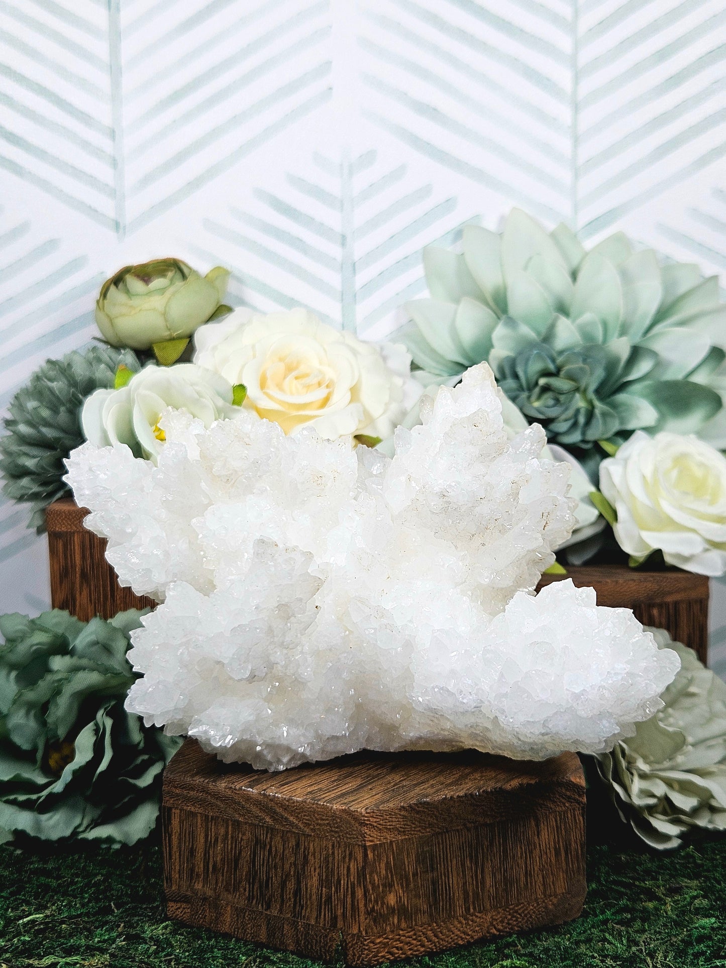 White Aragonite/Cave Calcite Cluster A