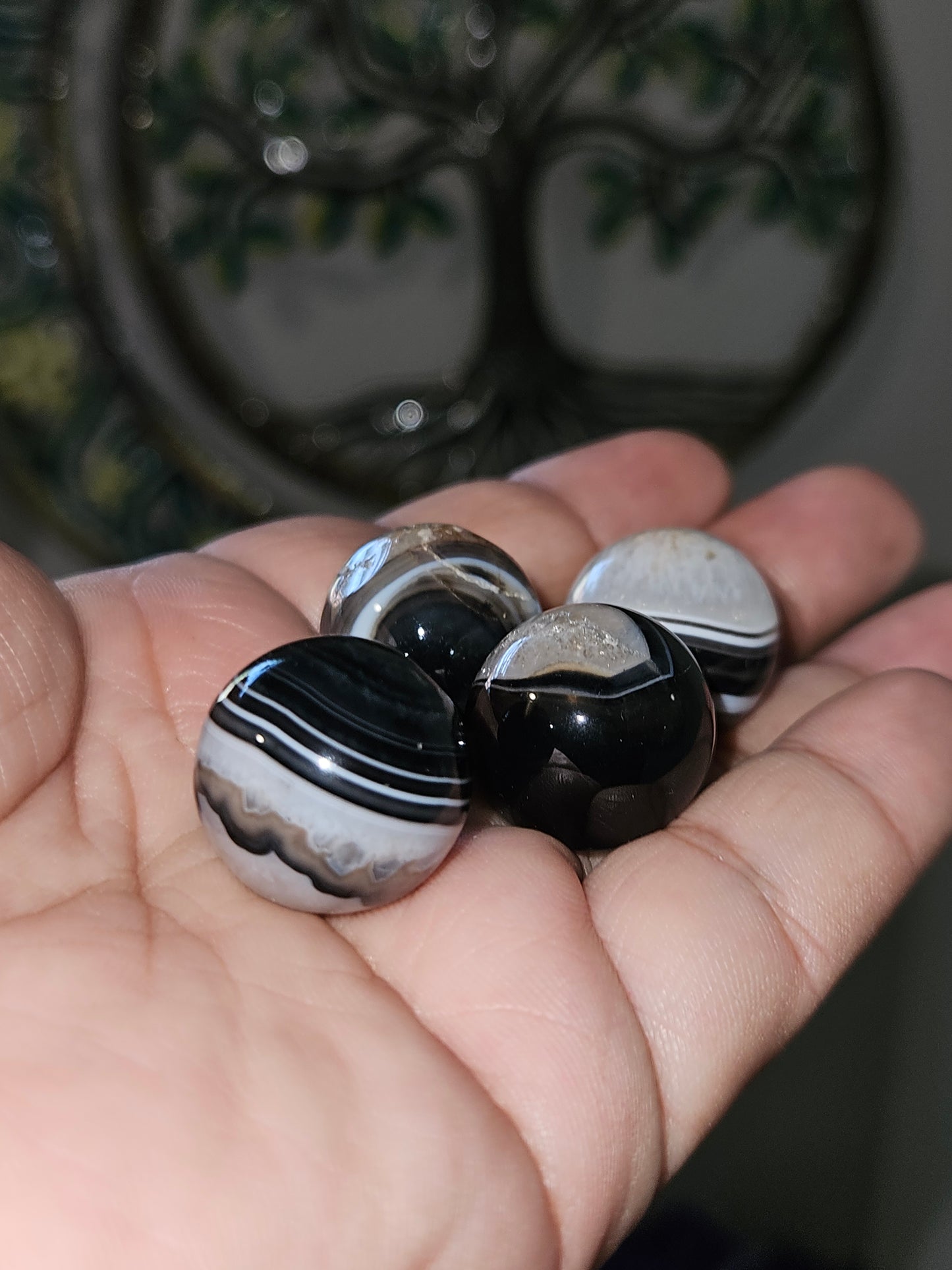 Black Agate/Quartz Mini Sphere