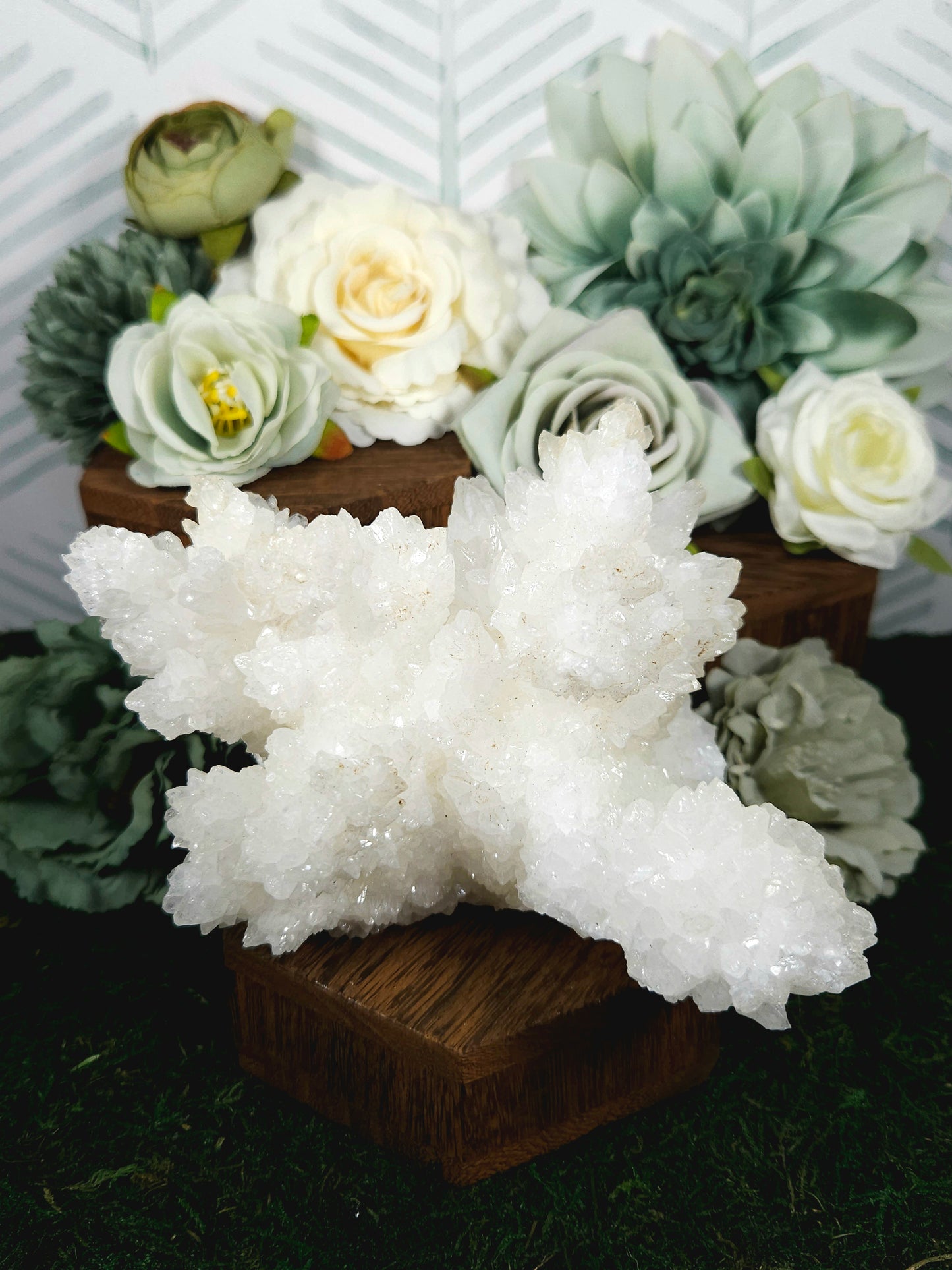 White Aragonite/Cave Calcite Cluster A